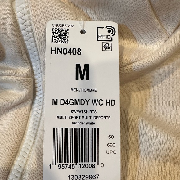 NWT! Adidas Designed for Gameday Hoodie Men Size M HN0408 Wonder White - Picture 14 of 16